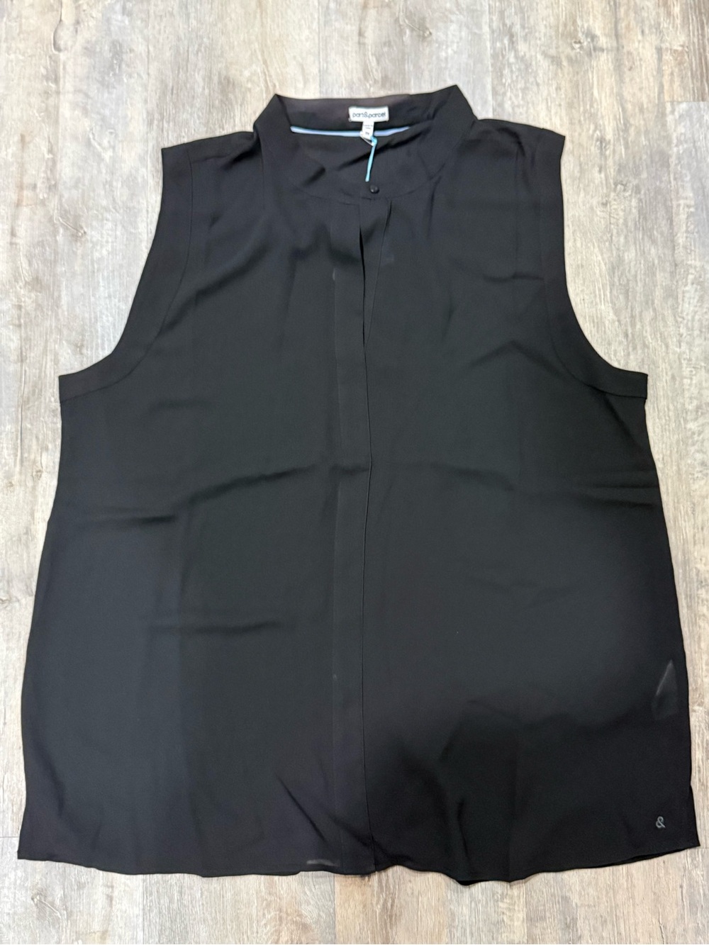 Nordstrom Black Sleeveless Mock Collar Tank
